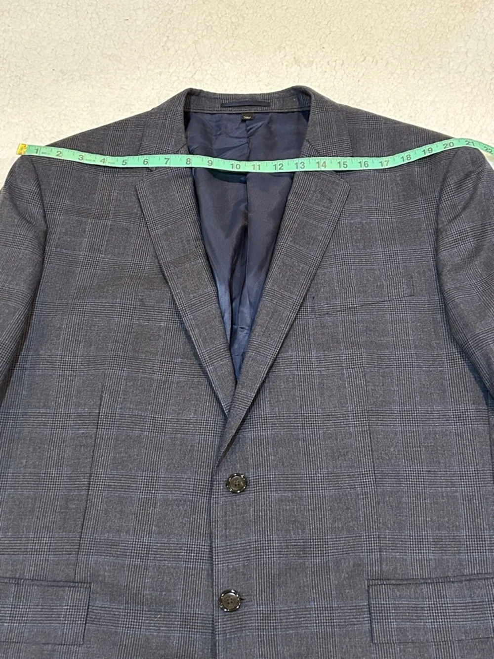 J. Crew Crosby Blue Plaid Wool 2-Button Blazer Jacket 48R American Woolen Co.